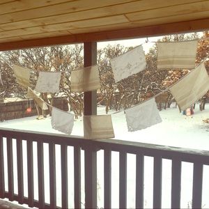 2 Matching Vintage Doily Buntings, Hand Made